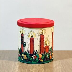 Vintage Potpourri Press Christmas Candles Tin‎ Cookie Factory Decor Storage